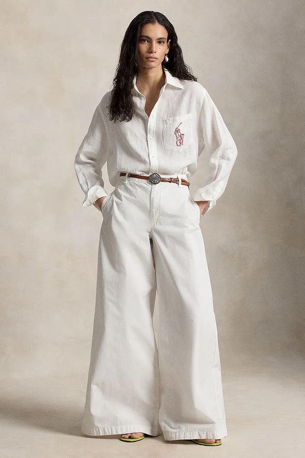 Сорочка жіноча лляна Polo Ralph Lauren колір білий фото 3