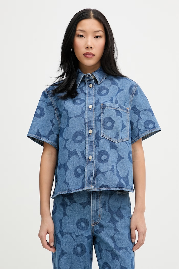 Сорочка жіноча джинсова Marimekko колір блакитний