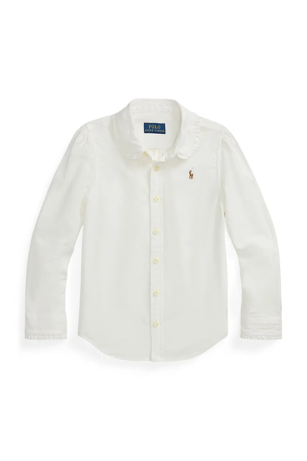 Дитяча бавовняна сорочка Polo Ralph Lauren колір білий фото 2