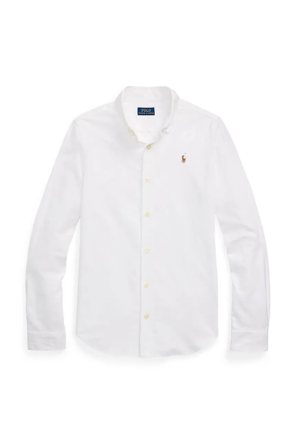Дитяча бавовняна сорочка Polo Ralph Lauren колір білий