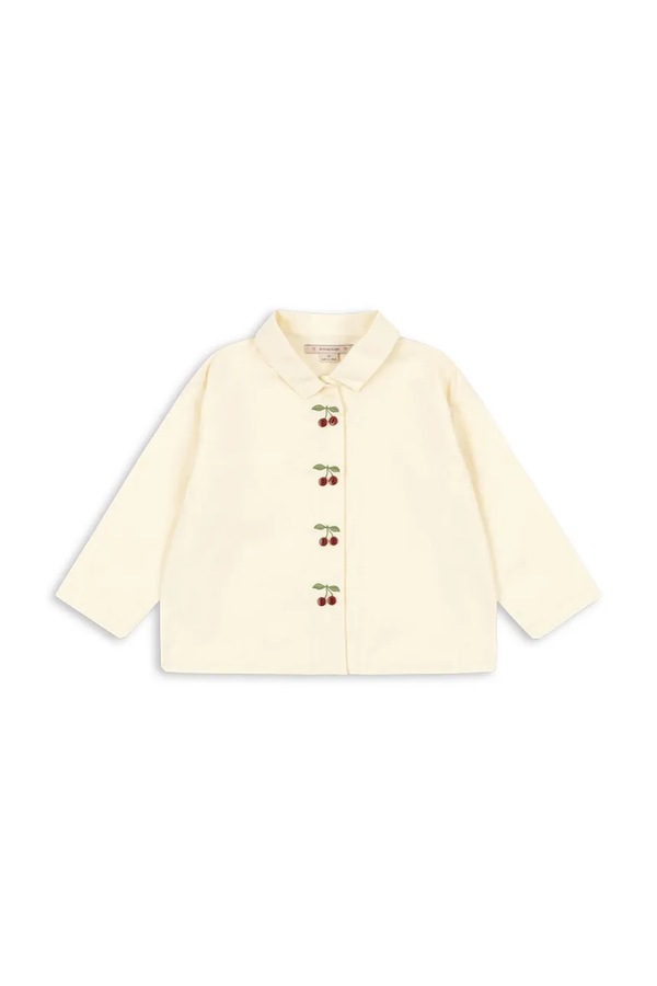 Детская хлопковая рубашка Konges Sløjd EVIA CHERRY SHIRT GOTS цвет бежевый