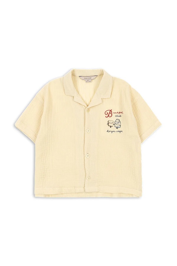 Сорочка дитяча бавовняна Konges Sløjd COCO SHIRT GOTS колір бежевий