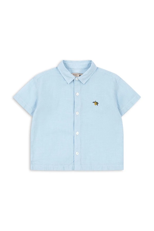 Сорочка дитяча бавовняна Konges Sløjd FRAN SHIRT GOTS колір блакитний