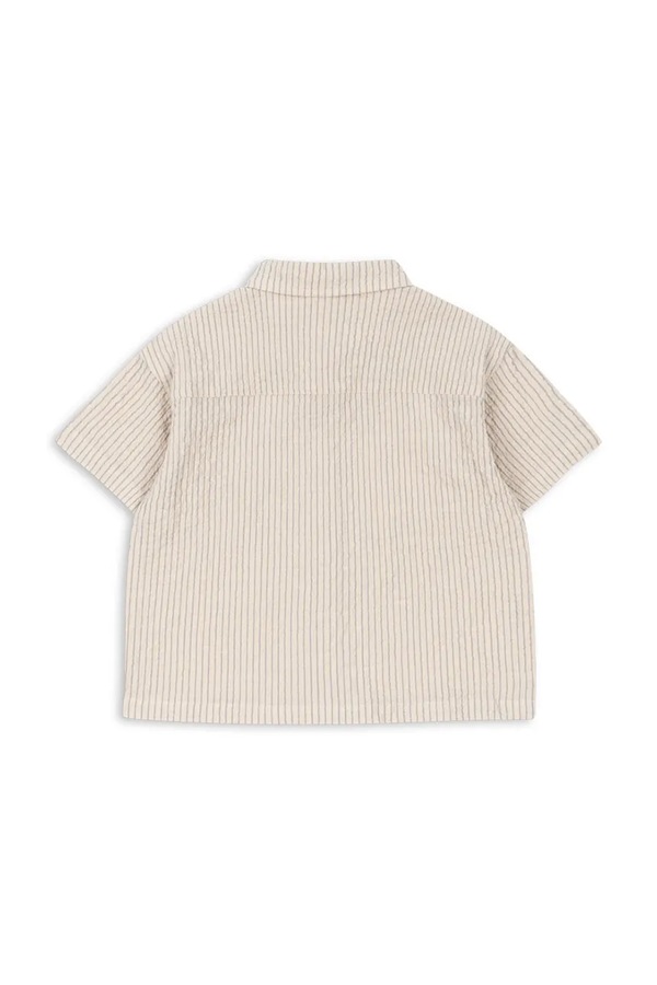 Сорочка дитяча бавовняна з еластаном Konges Sløjd ELLIOT SS SHIRT GOTS колір бежевий