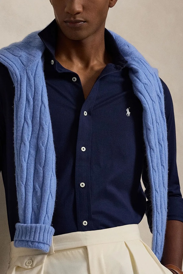 Бавовняна сорочка Polo Ralph Lauren колір синій фото 4