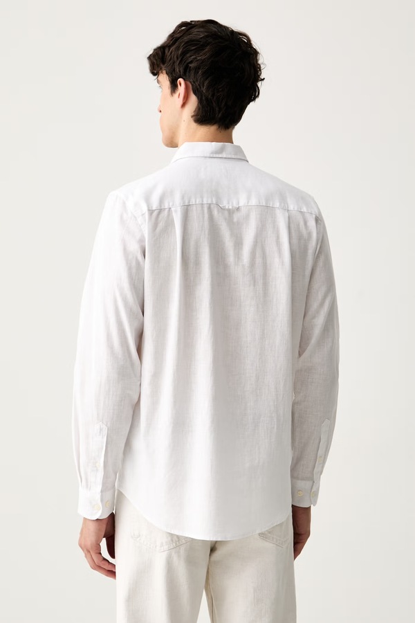 Сорочка "сафарі" чоловіча з льоном U.S. Polo Assn. LINEN BLEND LS колір білий фото 2