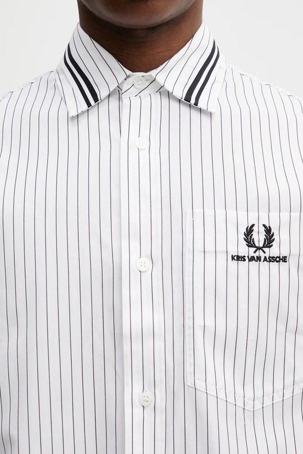 Сорочка чоловіча бавовняна Fred Perry x Kris Van Assche колір білий фото 4