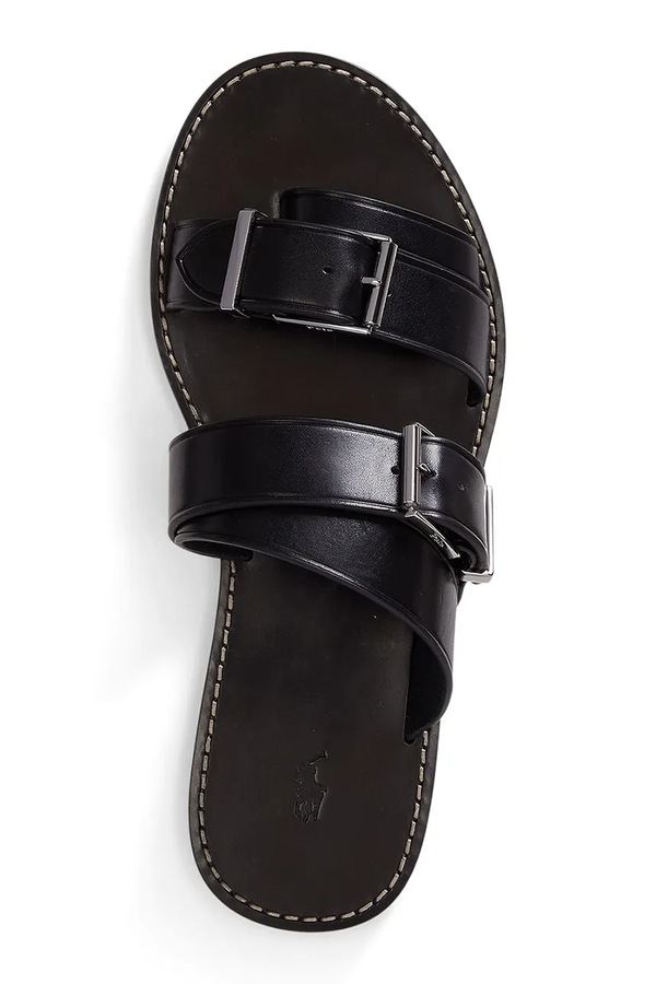 Шкіряні шльопанці Polo Ralph Lauren Bkle Slide колір чорний фото 4