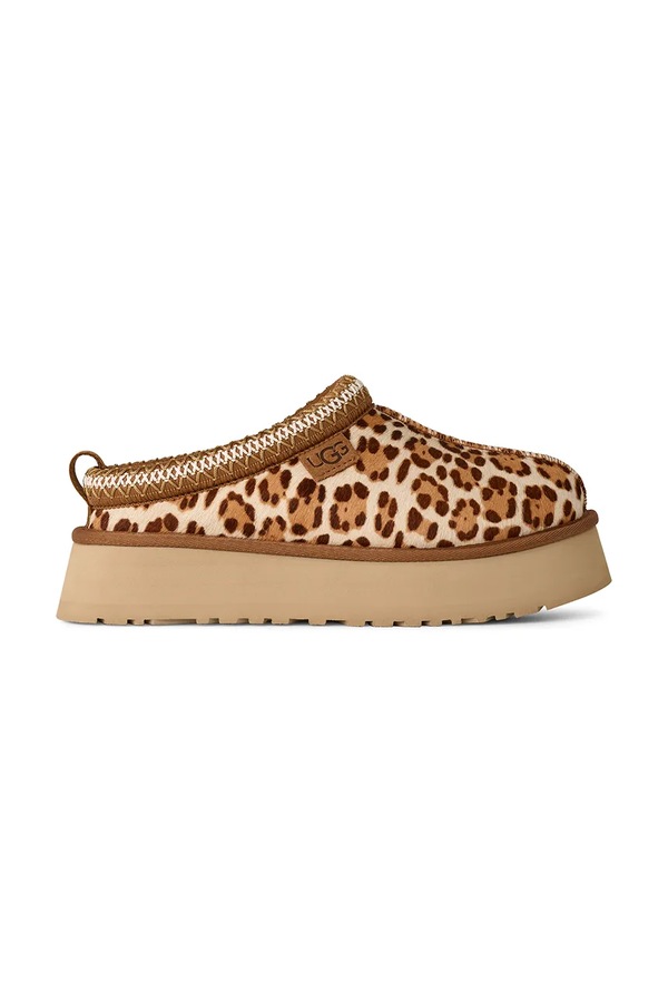 Шкіряні тапочки UGG W Tazz Plains колір бежевий