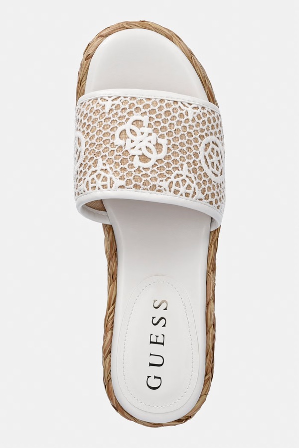 Шльопанці Guess BINATA колір білий фото 4