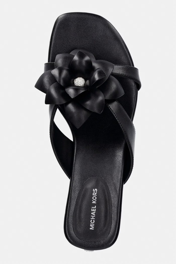 В'єтнамки жіночі шкіряні MICHAEL Michael Kors Jacie Kitten Sandal колір чорний фото 4