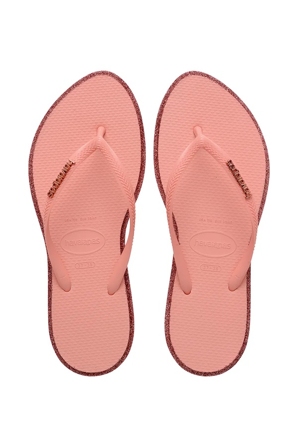 В'єтнамки жіночі Havaianas SLIM POINT GLITTER колір рожевий