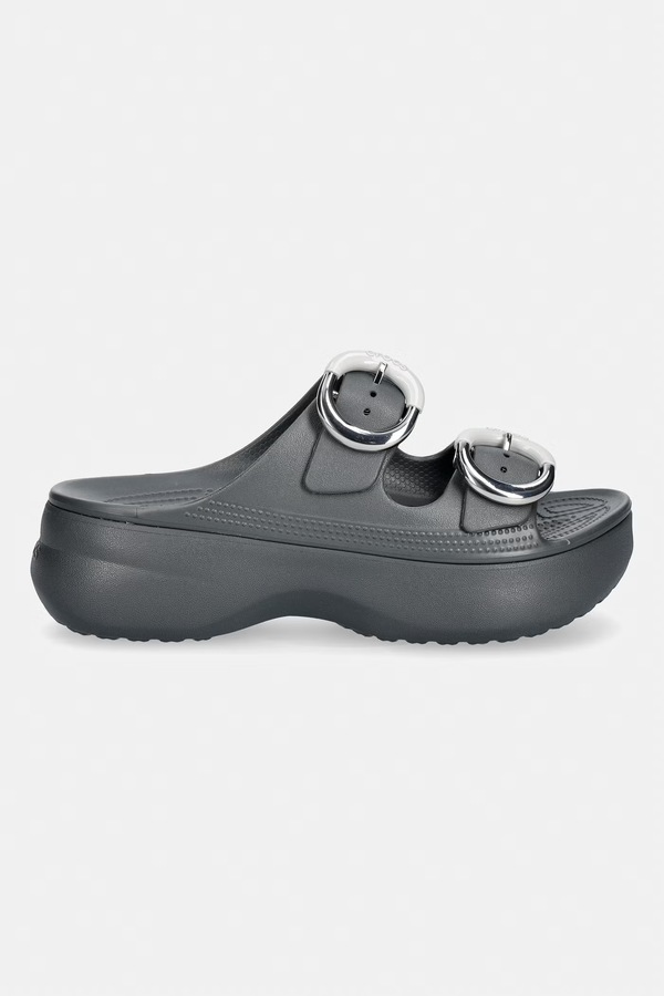 Шльопанці на платформі жіночі Crocs Saturday Platform Dipped Buckle Sandal колір сірий