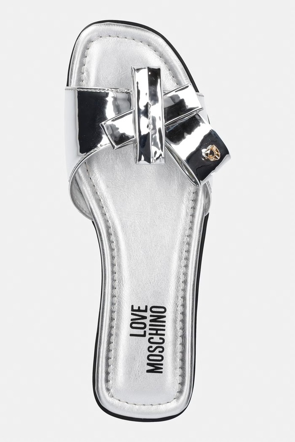 Шльопанці жіночі Love Moschino колір срібний фото 4