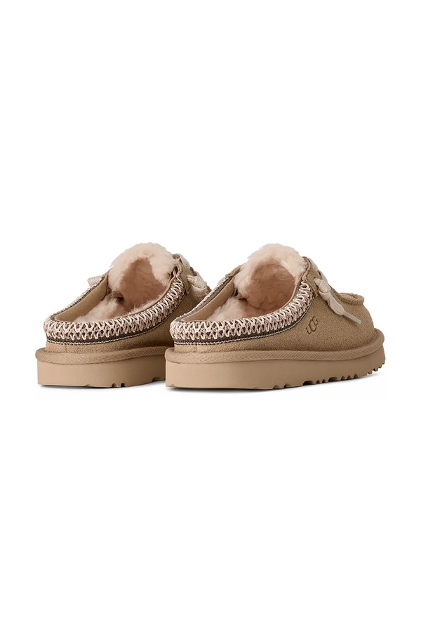 Дитячі замшеві тапочки UGG TASMAN MULE колір бежевий фото 2