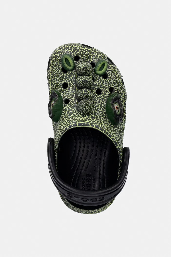 Дитячі шльопанці Crocs CLASSIC IAM SCARY DINO CLOG T KIDS колір зелений фото 4