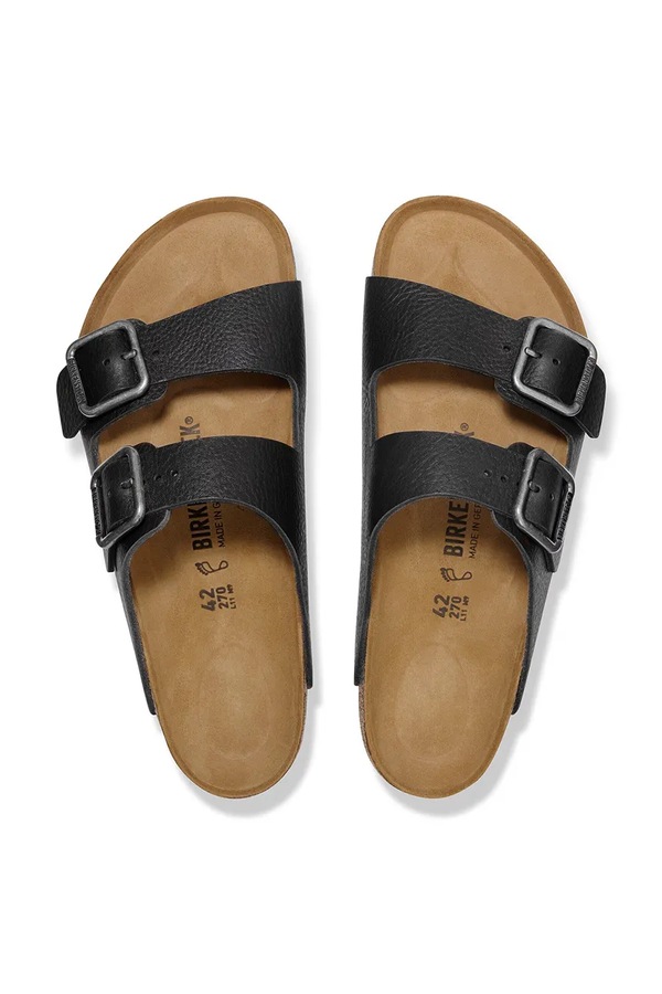Шльопанці чоловічі шкіряні Birkenstock Arizona колір чорний фото 4