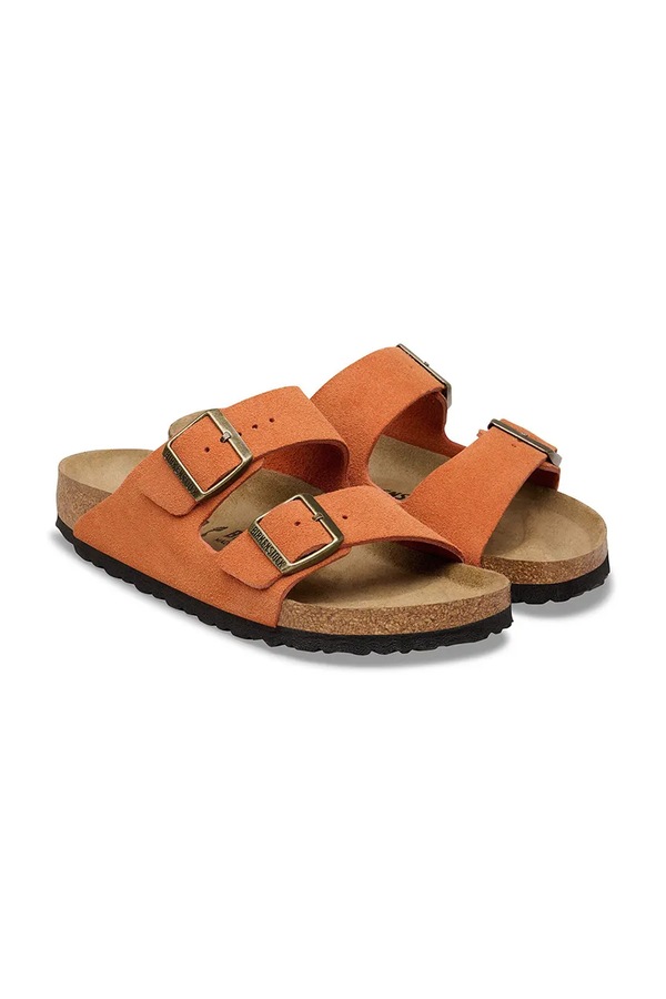 Шлепанцы мужские замшевые Birkenstock Arizona цвет оранжевый фото 2