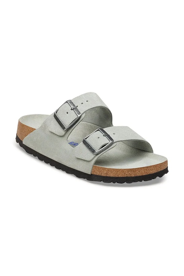 Шльопанці чоловічі замшеві Birkenstock Arizona колір зелений