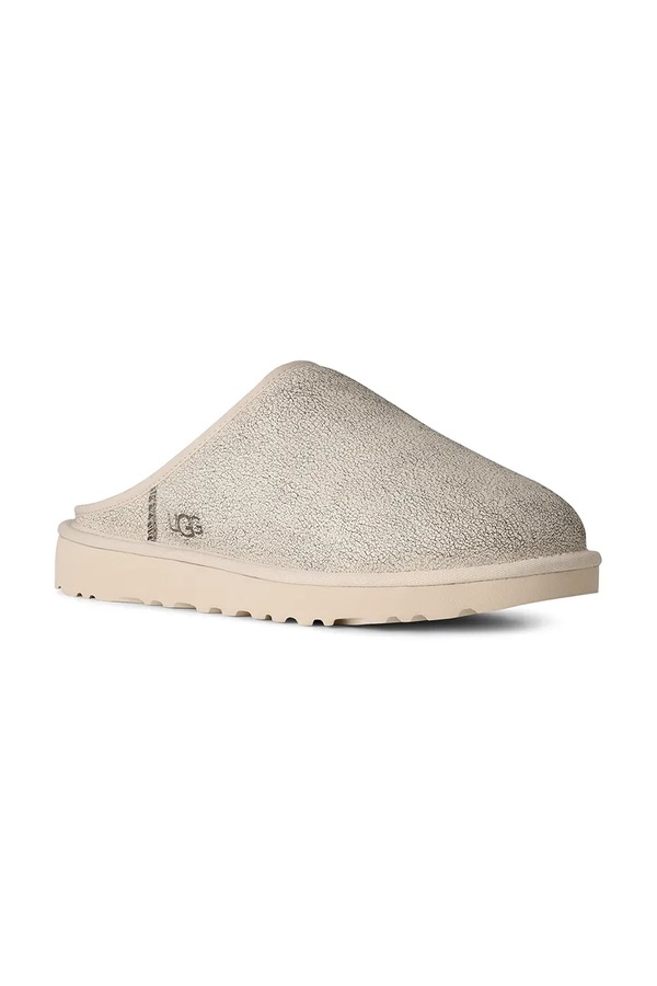 Капці чоловічі шкіряні UGG M Classic Slip-On Crackle колір бежевий