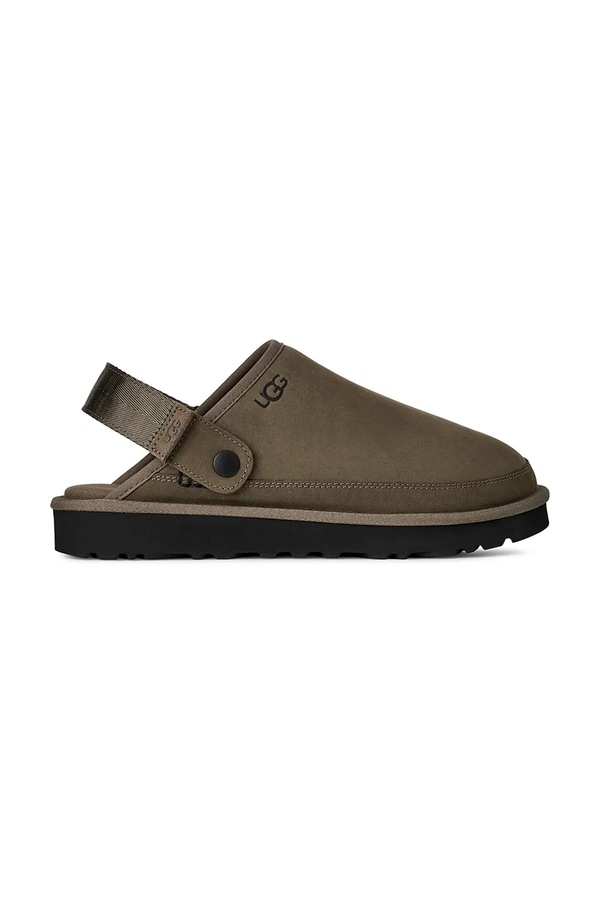 Замшеві шльопанці UGG M Goldencoast Clog II Nubuck колір коричневий