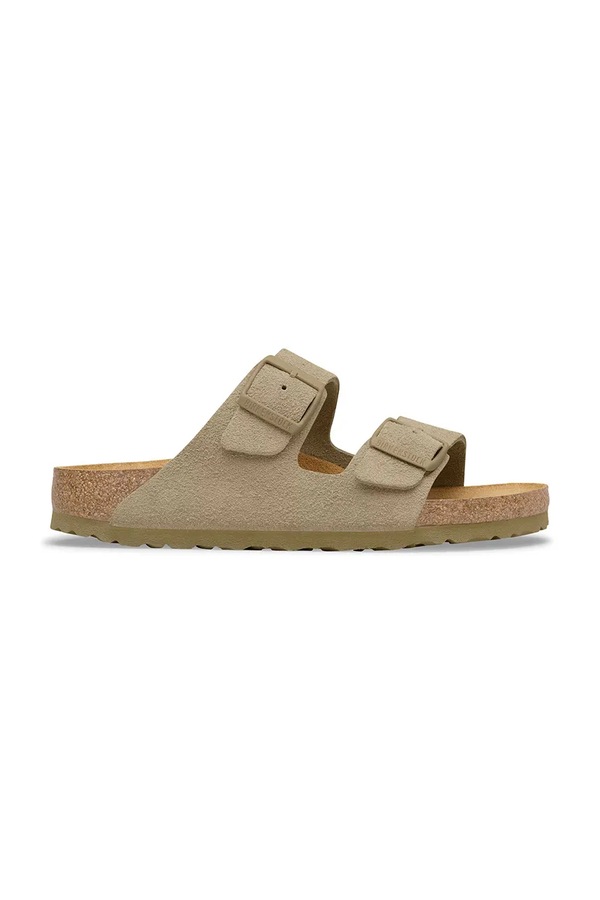 Шльопанці замшеві Birkenstock Arizona колір зелений