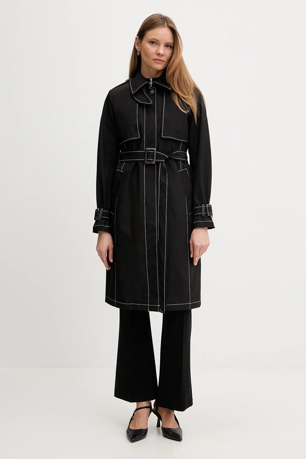 Пальто DKNY колір чорний