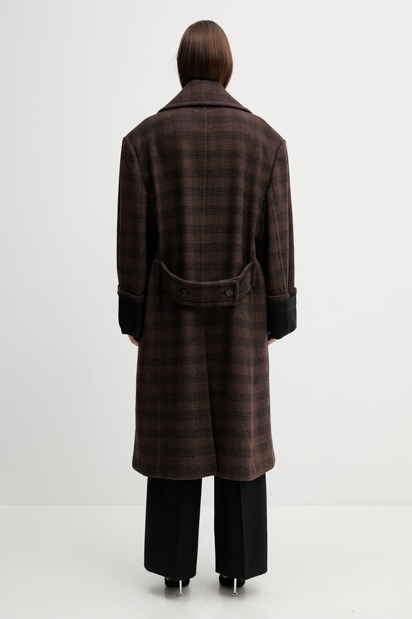 Пальто з додаванням вовни MM6 Maison Margiela колір коричневий фото 3