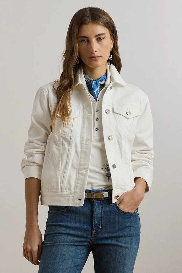 Джинсова куртка Lauren Ralph Lauren колір білий