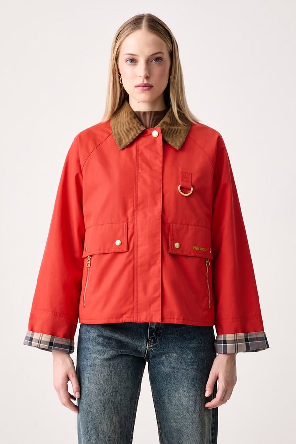 Куртка жіноча бавовняна з еластаном Barbour Mackworth колір червоний