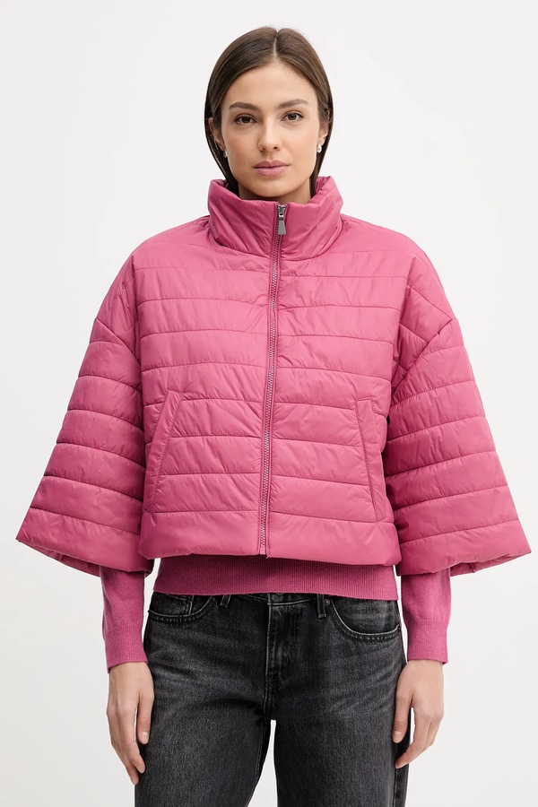 Куртка United Colors of Benetton колір рожевий