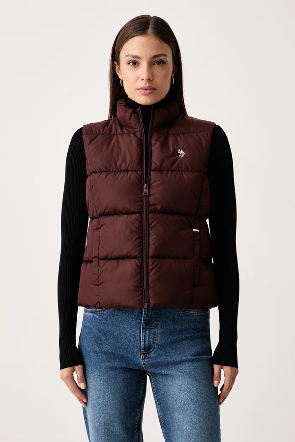 Безрукавка женская U.S. Polo Assn. LIGHTWEIGHT PUFFER GILET цвет коричневый