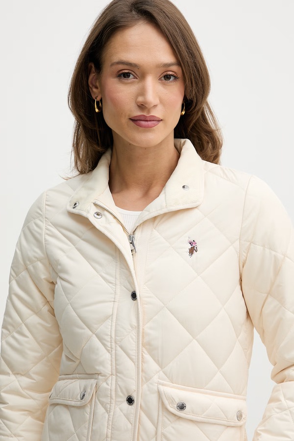 Демісезонна куртка жіноча U.S. Polo Assn. QUILTED JACKET колір бежевий фото 4