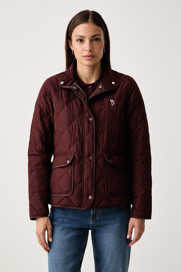 Демісезонна куртка жіноча U.S. Polo Assn. QUILTED JACKET колір бежевий