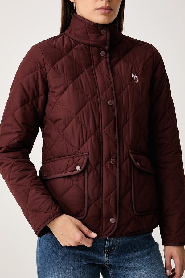 Демісезонна куртка жіноча U.S. Polo Assn. QUILTED JACKET колір бежевий фото 2