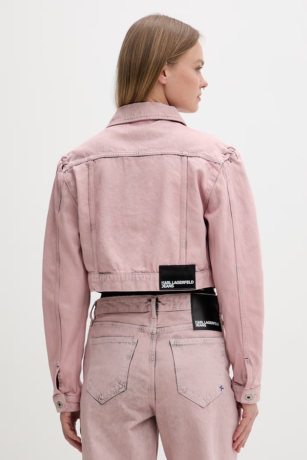 Джинсова куртка жіноча Karl Lagerfeld Jeans колір рожевий фото 2