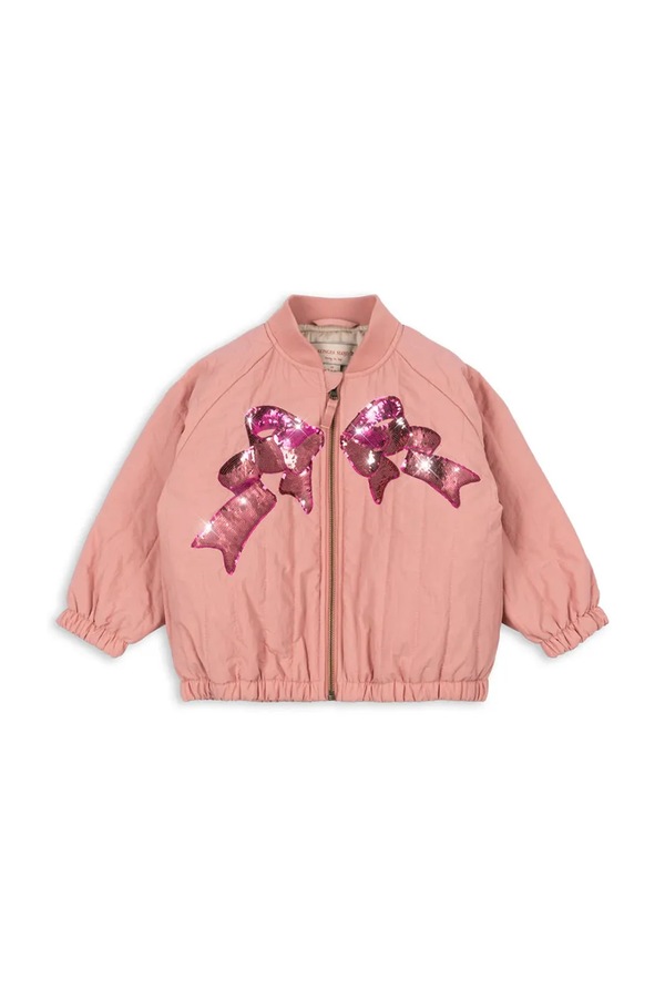 Дитяча куртка-бомбер Konges Sløjd JUNO SEQUIN BOMBER JACKET колір рожевий