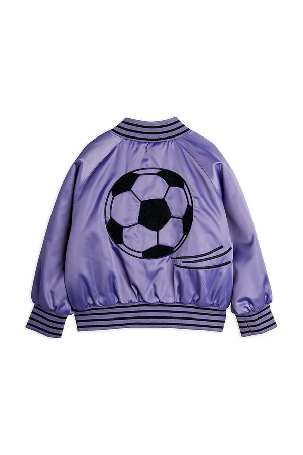 Куртка-бомбер детская Mini Rodini Soccerball цвет фиолетовый фото 2