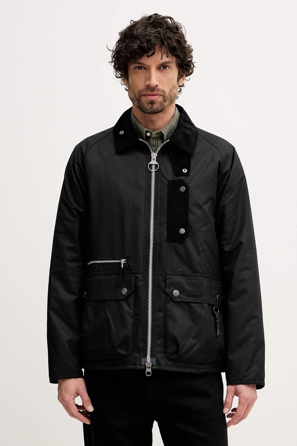 Бавовняна куртка Barbour колір чорний