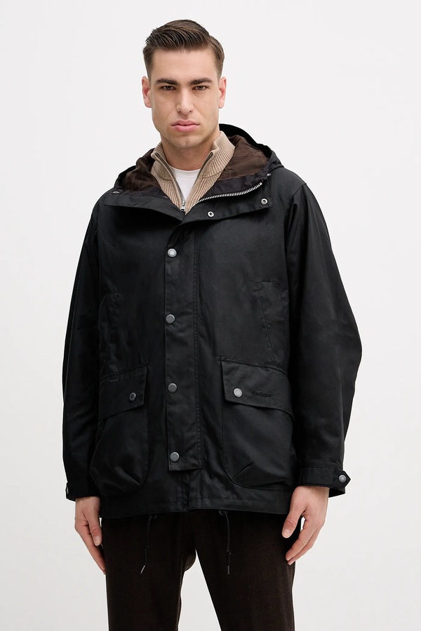 Бавовняна куртка Barbour колір чорний