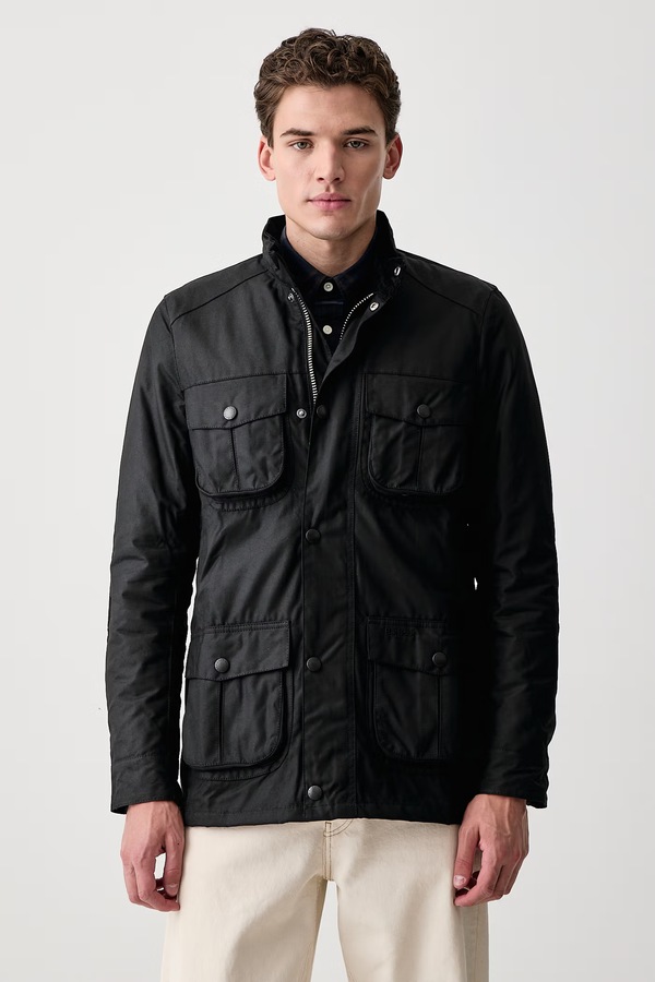 Демісезонна куртка чоловіча вощена Barbour Corbridge колір чорний