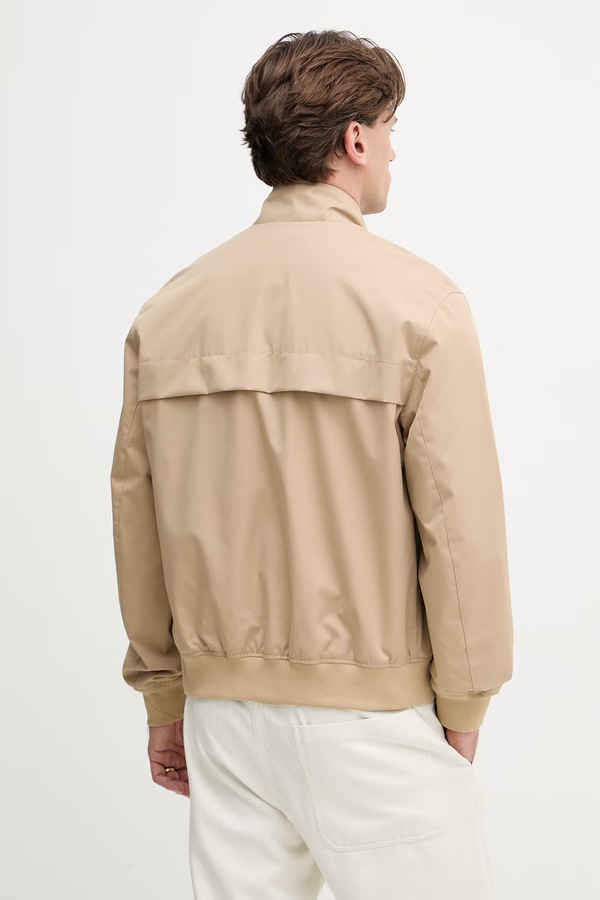 Демисезонная куртка мужская с хлопком Lacoste цвет бежевый фото 2