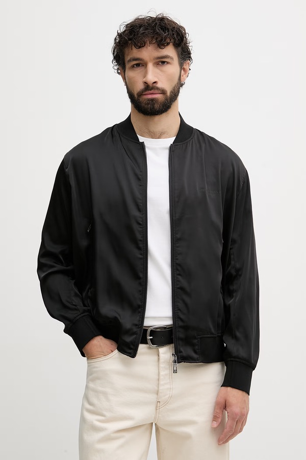 Куртка-бомбер чоловіча Armani Exchange колір чорний