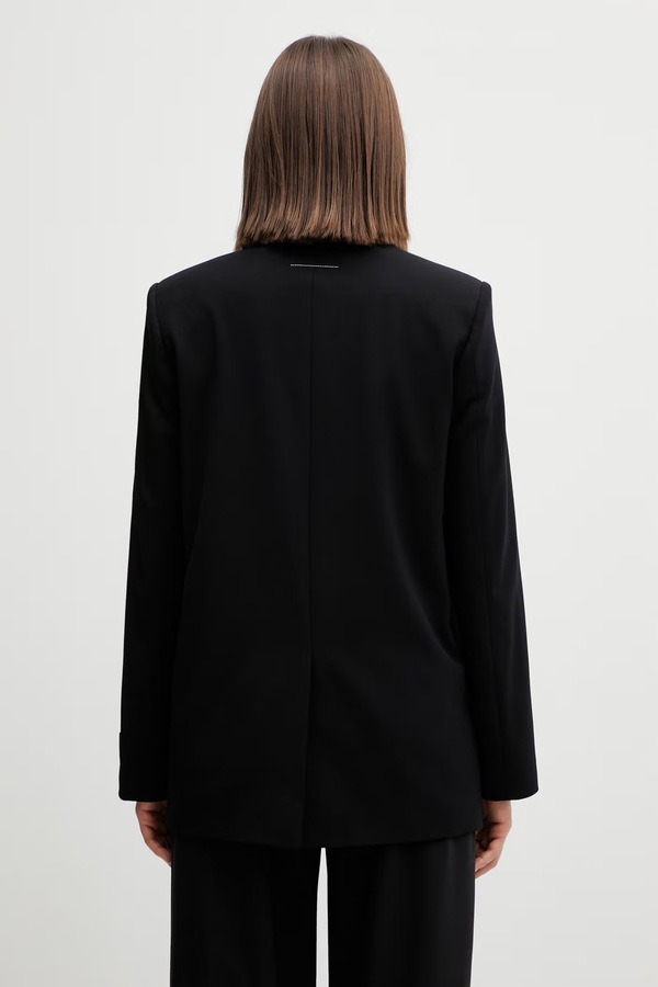 Піджак з додаванням вовни MM6 Maison Margiela колір чорний фото 3