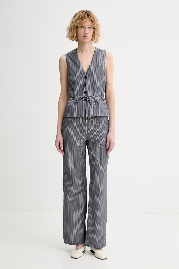 Однобортний жилет жіночий бавовняний rag & bone Paulette колір сірий