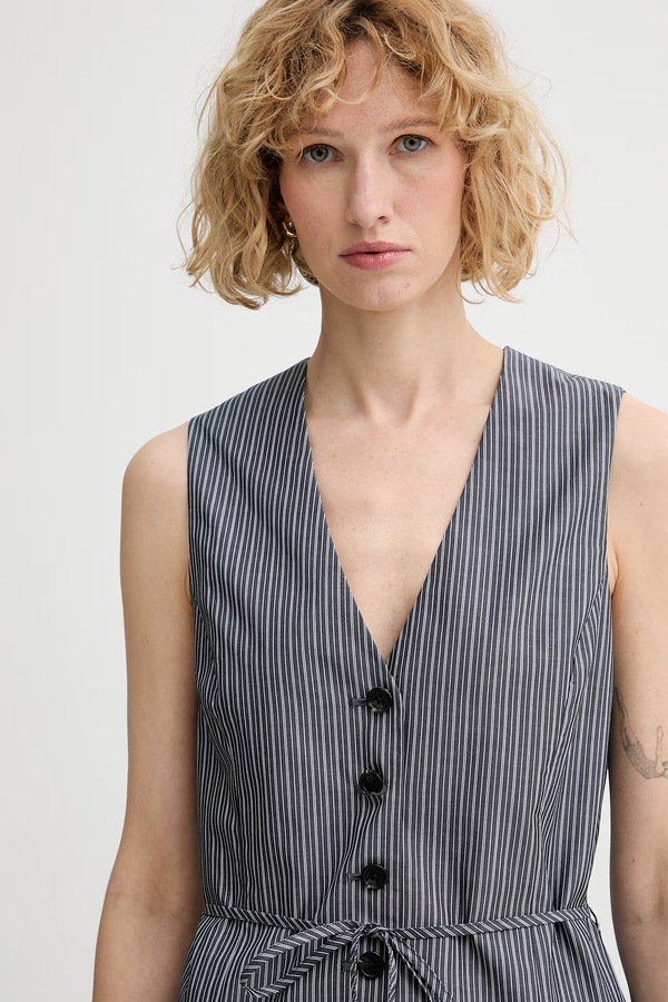 Однобортний жилет жіночий бавовняний rag & bone Paulette колір сірий фото 4