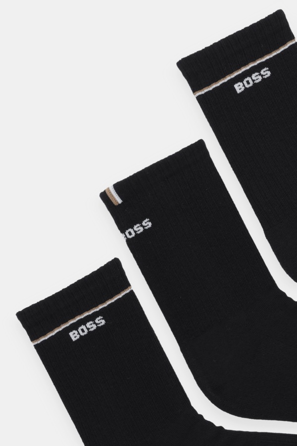 Шкарпетки BOSS 3P QS Iconic CC SP W 3-pack колір чорний