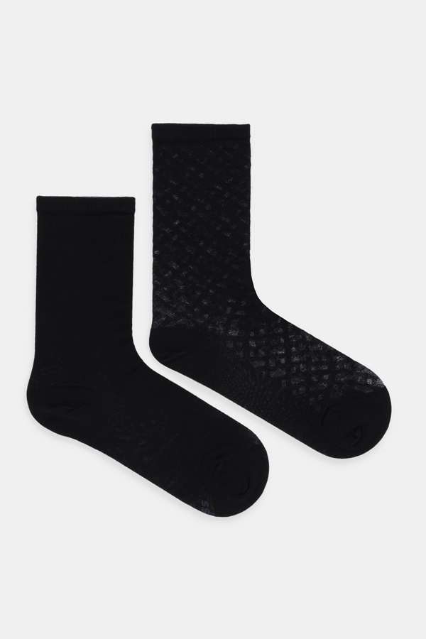 Шкарпетки BOSS 2-pack 2P RS BMono Net CC W колір чорний фото 2