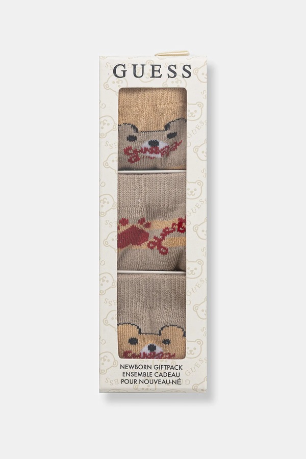 Носки для младенцев Guess 3-pack цвет коричневый фото 2