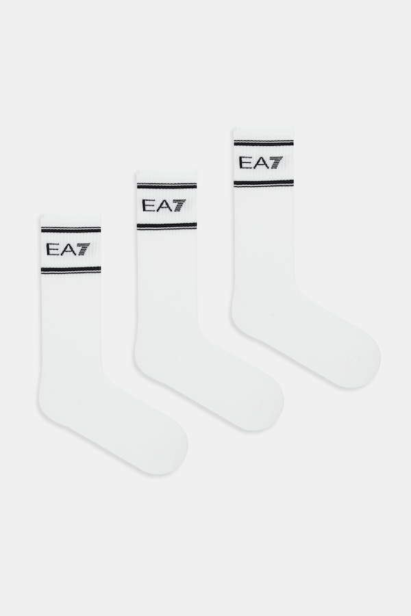 Шкарпетки EA7 Emporio Armani 3-pack колір білий фото 2